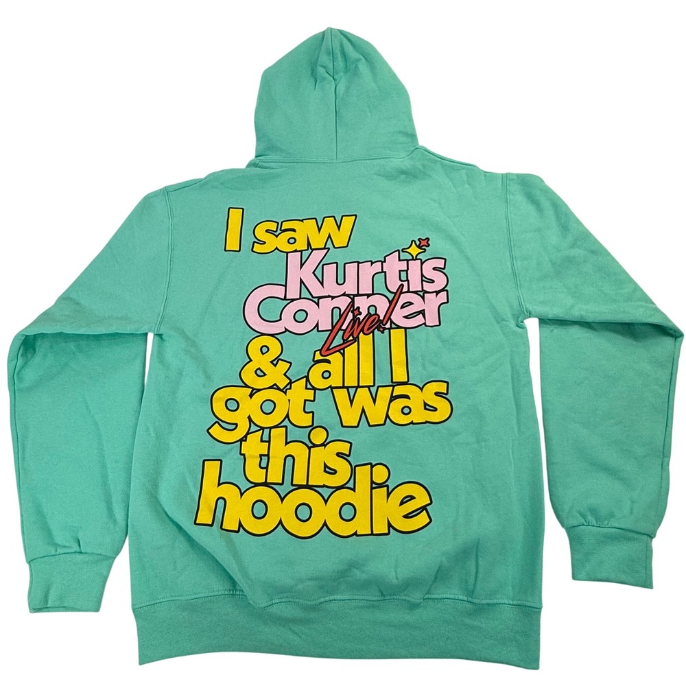 Kurtis Conner Live! Tour Hoodie Mint Green Graphic Pullover Sweatshirt Medium